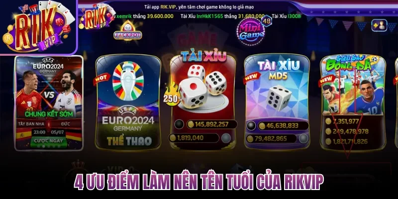 4 ưu điểm làm nên tên tuổi của Rikvip