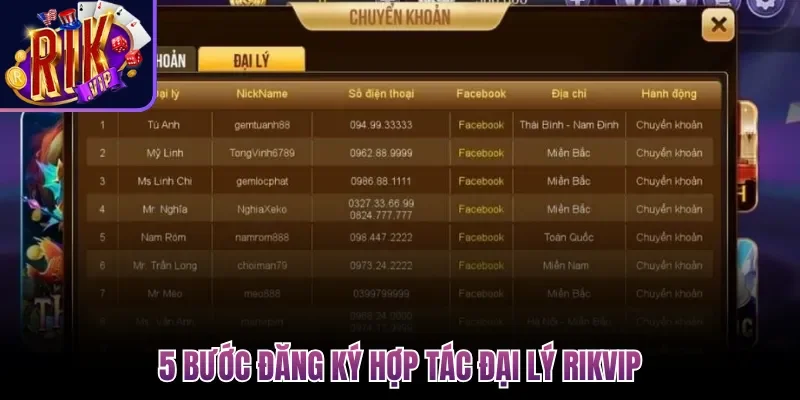 5 bước đăng ký hợp tác đại lý Rikvip