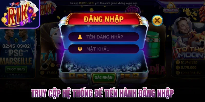 Truy cập hệ thống để tiến hành đăng nhập